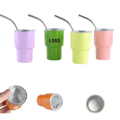 2oz Mini Shot Glasses Tumbler with Lid and Straw