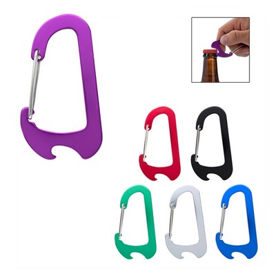 Pocket Sized Aluminum Carabiner With Bottle Opener