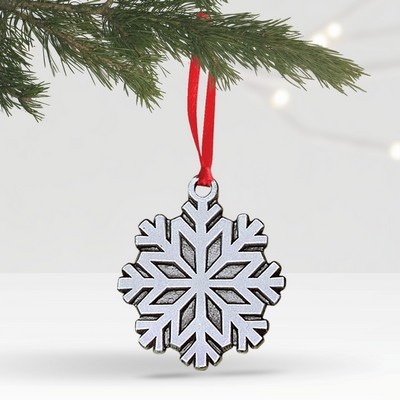 2" Solid Pewter Snowflake Ornament