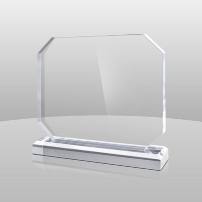 Horizontal Mount Clear Rectangular Award I (7"x7"x2")