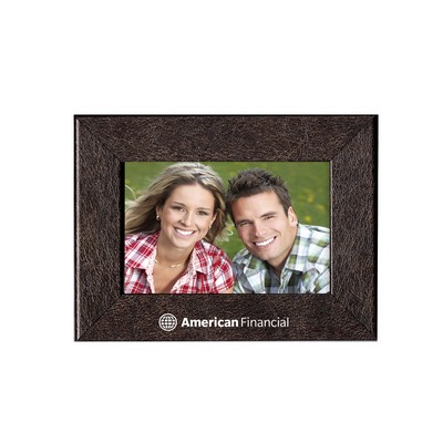 Buckingham Brown Leather 4"x6" Picture Frame