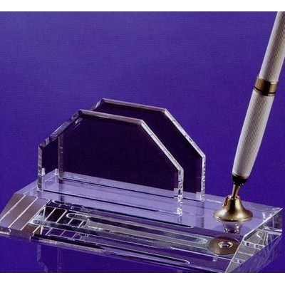 Business Card Holder & Pen Set Award w/ Gold Pen