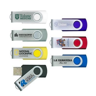 Steel Swiveling USB Flash Drive 1GB