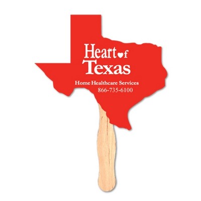 8" Texas Shape Shape Hand Fan w/Handle