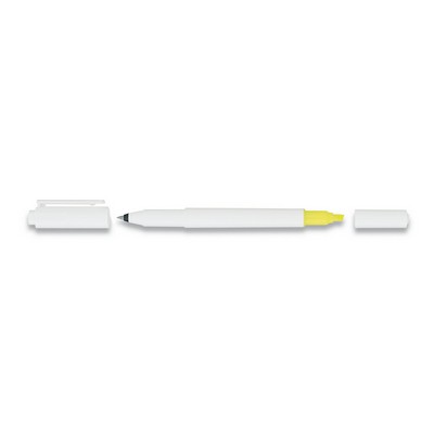 Uniball Combi White/Black Ink Ball Pen & Highlighter White