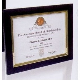 Matte Black Lined Wood Certificate Frame - 11x14