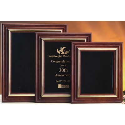 Black Glass Plaque w/Cherry Wood Frame (14.5"x17.5")