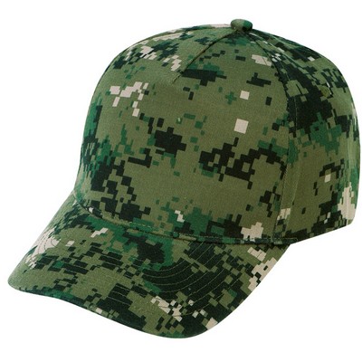 Low Crown Constructed 5 Panel Digital Camo Cap