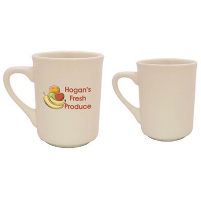 8.5 Oz. Natural Vitrified Tall Restaurant Mug (Screen Printed)