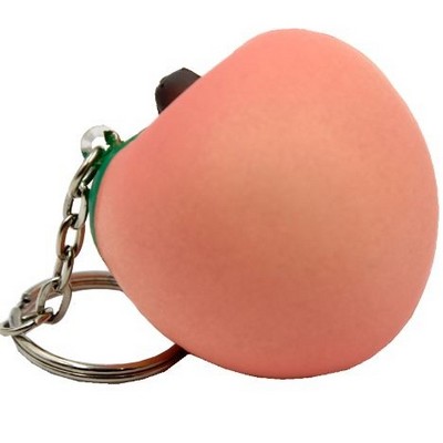 Peach Key Chain Stress Reliever Squeeze Toy