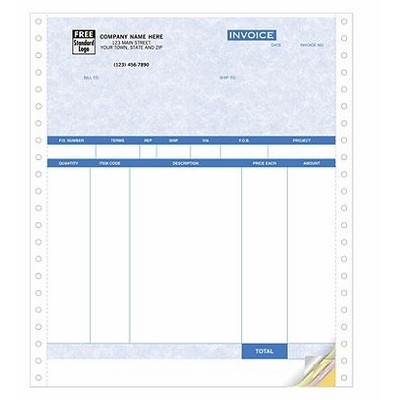 Parchment Product Invoice (4 Part)