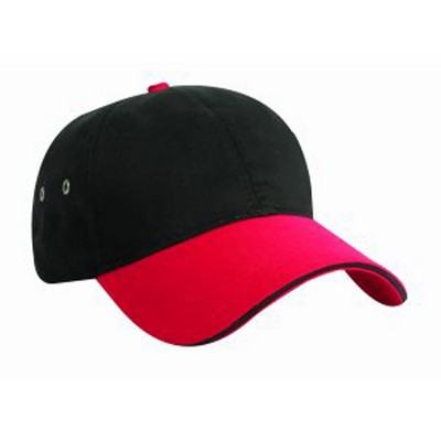 HeadShots™ Constructed Middle Weight Brushed Cotton Twill Cap w/Contrast Bill