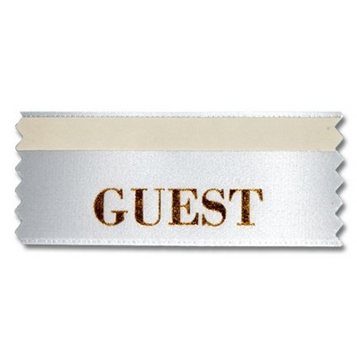 1-5/8"x4" Horizontal Stock Title Ribbon W/ Tape (Guest)