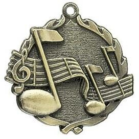 Medal, "Music" - 1 3/4" Wreath Edging