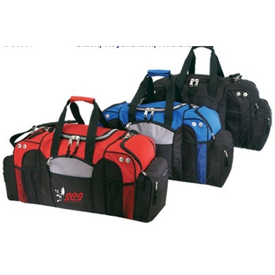 Deluxe Duffel Bag with Ventilated Pockets and Adjustable Strap 27.5" x 15", 600D Polyester