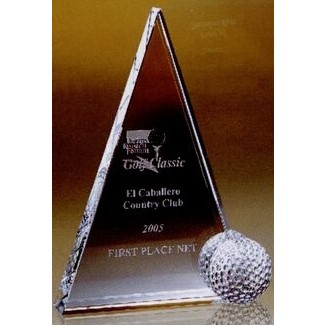 Optic Crystal Golf Award (8½"x5¾"x1")