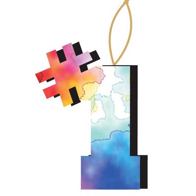 #1 Promotional Ornament w/ Black Back (2 Square Inch)