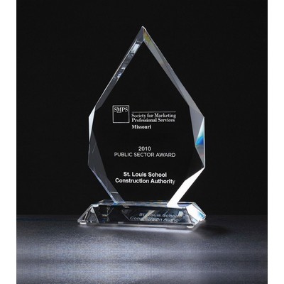 Flame Series Multi-Faceted Optical Crystal Award (5 7/8"x 9 7/8")