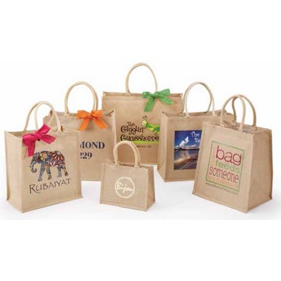 Premier Line Jute Shopping Bag w/Rope Handle Screen Print (8"x8"x14 1/2")