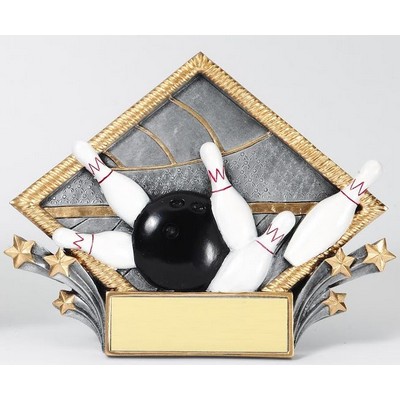 Resin Diamond Plate Stand or Hang Sculpture Award (Bowling)