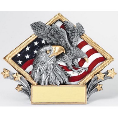 Resin Diamond Plate Stand or Hang Sculpture Award (Eagle)