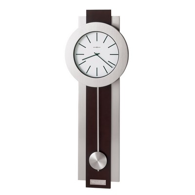 Howard Miller "Bergen" Merlot Cherry Wall Clock w/ Nickel Plated Trim