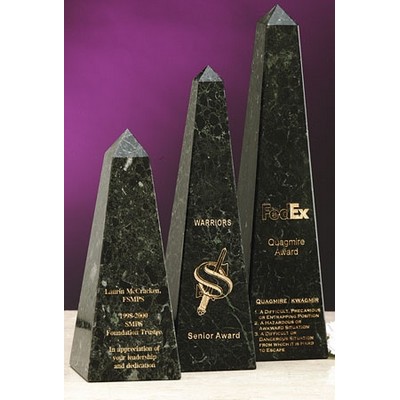 8" Green Genuine Marble Excel Obelisk Award