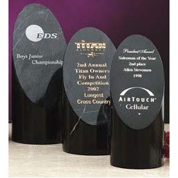 7" Black Genuine Marble Cylinder Award