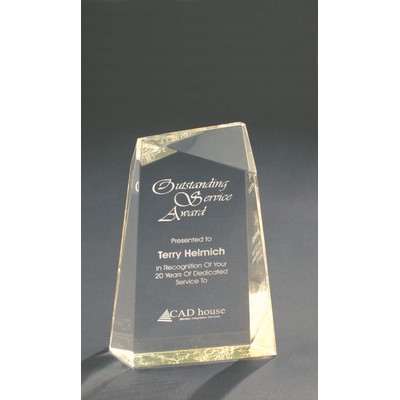 Facet Acrylic Wedge Gold Reflective Award - 5"x7"