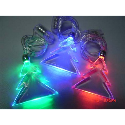 LED Flashing Christmas Tree Necklace