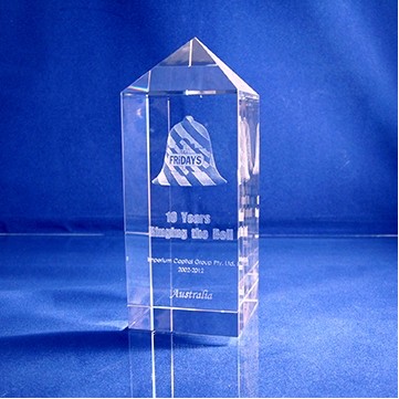 7" Optical Crystal Obelisk Award