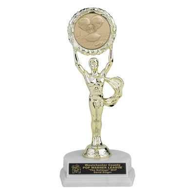 9¾" Male Victory Figure Trophy w/2" Medallion Insert