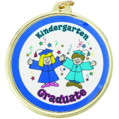 2¼" TM Series Academic Medal w/Kindergarten Graduate Color Mylar Insert