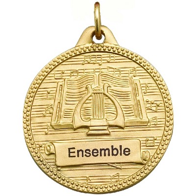 Music Lyre Medal Braided Border w/Scroll for Imprinting