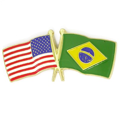 USA & Brazil Flag Pin