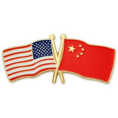 USA & China Flag Pin