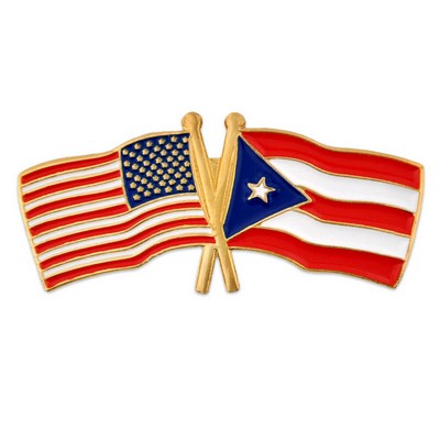 USA & Puerto Rico Flag Pin