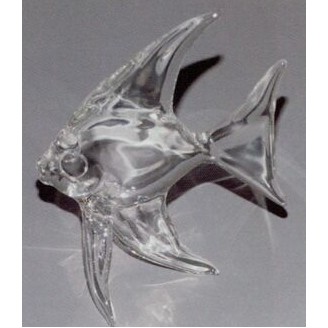 Hand Blown Crystal Angel Fish Figurine