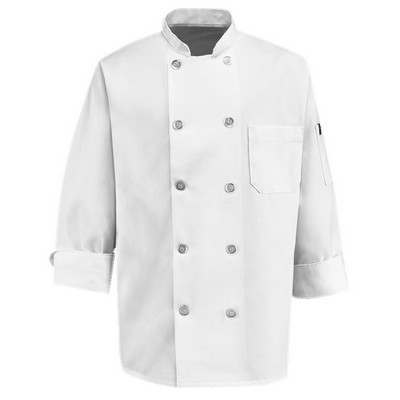 Red Kap™ Chef Designs Ten Pearl Button Chef Coat - White