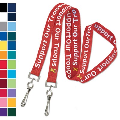 1" Custom Silkscreen Event Lanyards with 2 Hooks