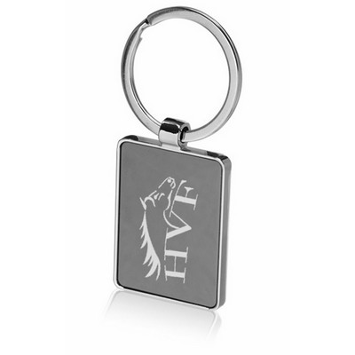 Two Tone Rectangular Metal Key Chain