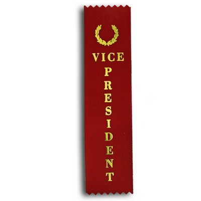 Vice President Standard Stock Ribbon w/ Pinked Ends (2"x8")