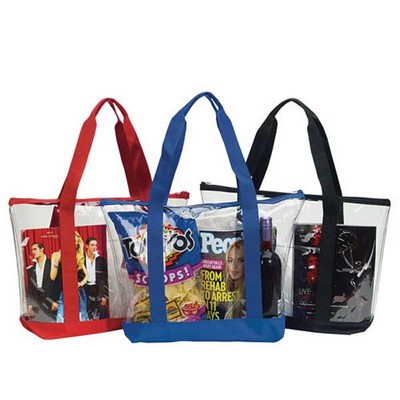 Transparent Zippered Tote Bag