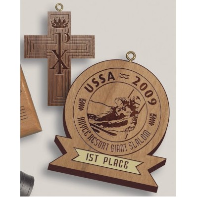 4" Custom Shape Wood Medal