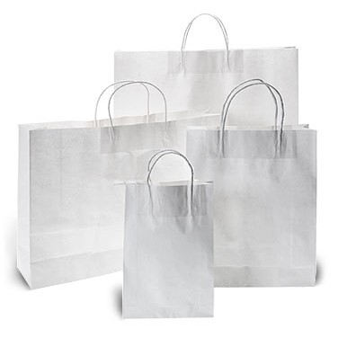 White Kraft Paper Bag w/Twisted Paper Handles (13"x7"x13")