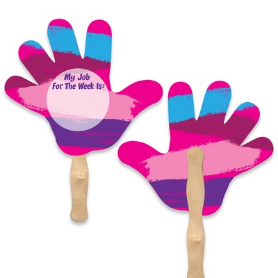 Hand Shape Full Color Two Sided Single Paper Hand Fan