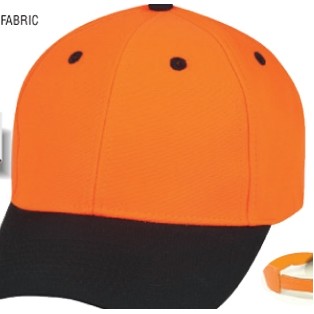 6 Panel Flame Orange cap w/Black Bill