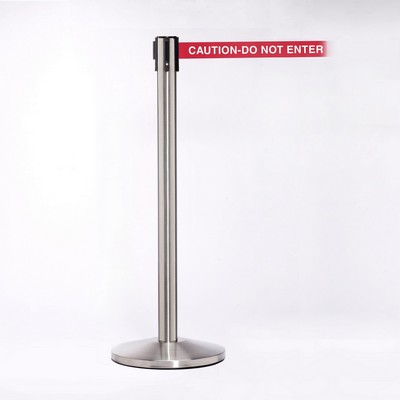 Stainless Pole W/ 11' Heavy Duty Belt W/ "Caution Wet Floor" Message