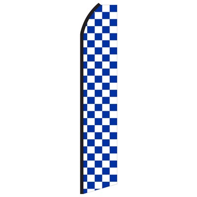 12' Digitally Printed Blue/White Checkered Swooper Banner