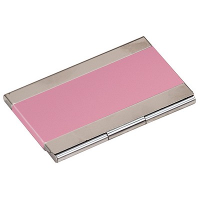 Pink Metal Business Card Holder